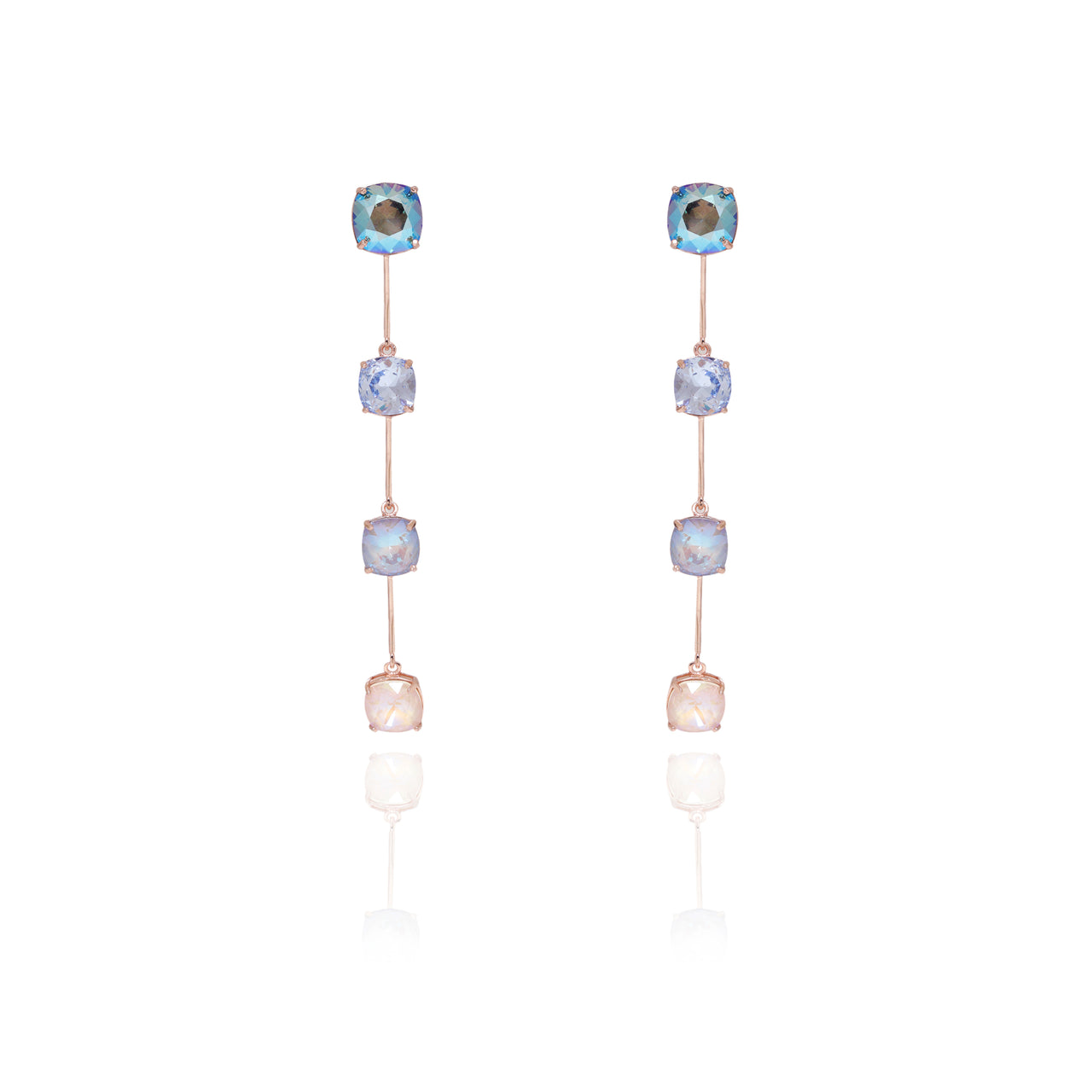 Blue hues crystal droplet earrings