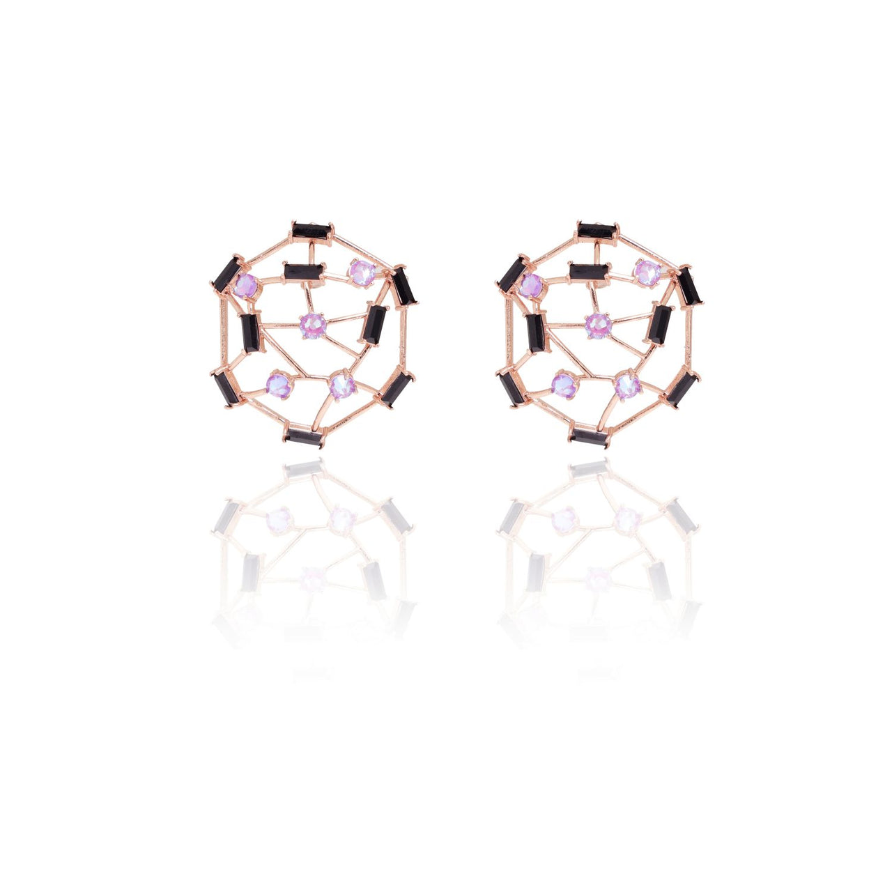 Purple Swarovski Crystal Fashion Earrings