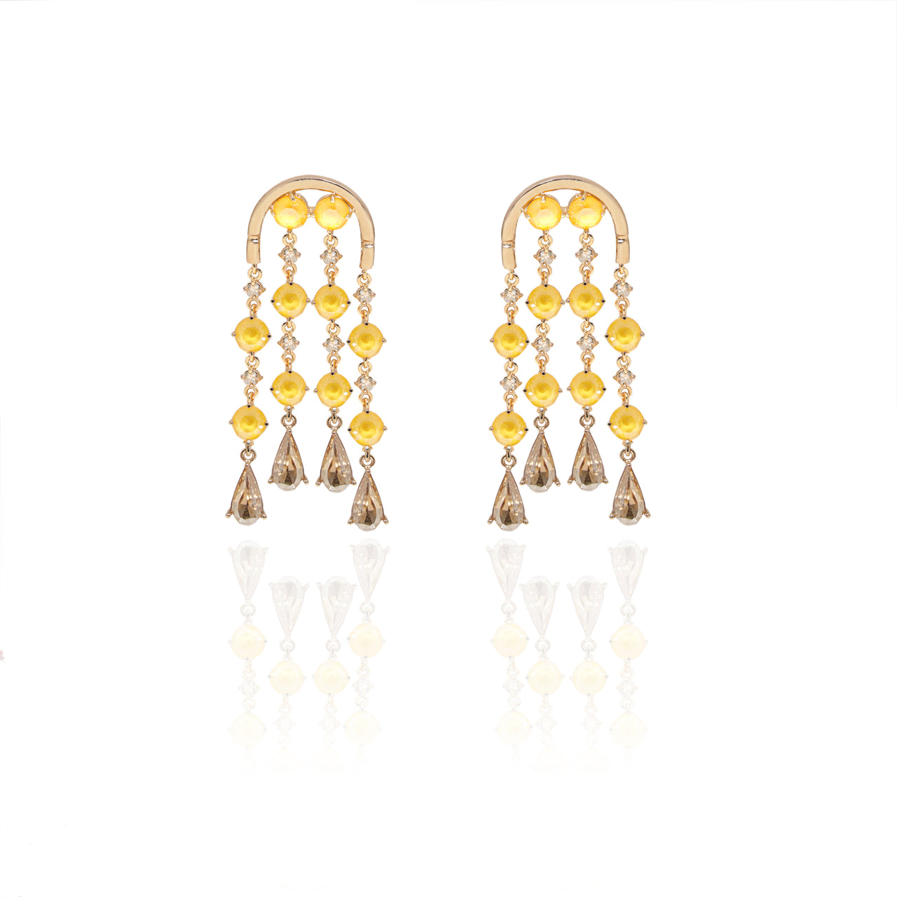 Yellow Chandelier earrings for social wear