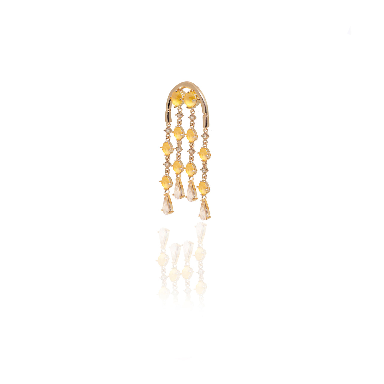 trendy yellow droplet earrings