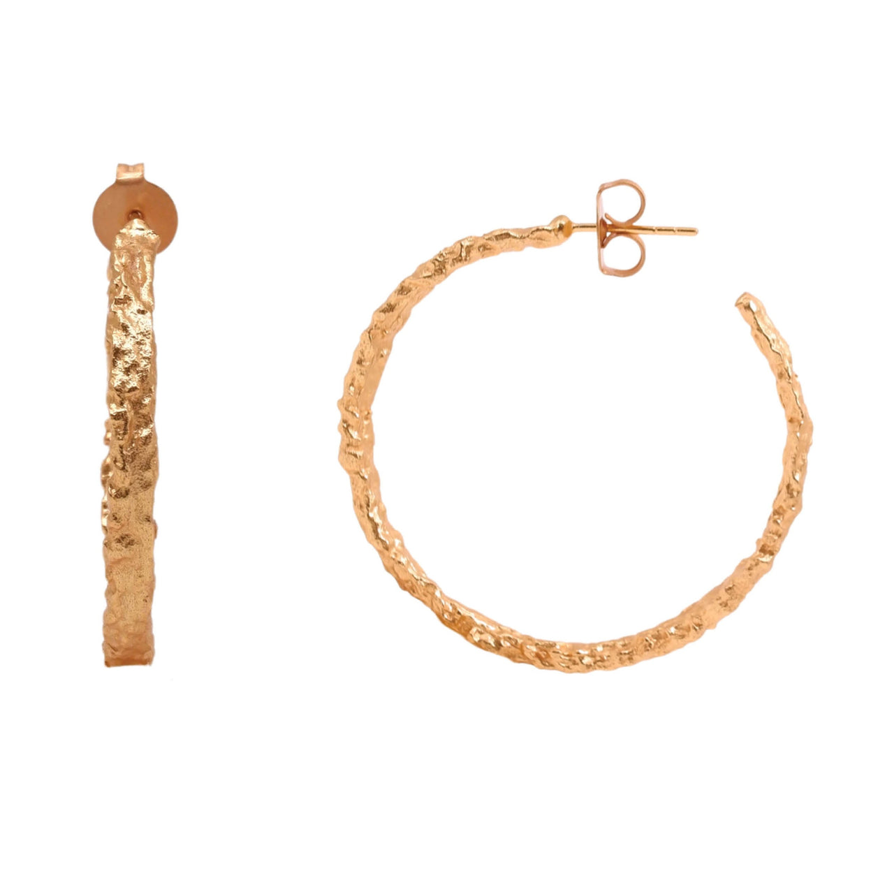 Gold hoop earrings - 18kt gold plated