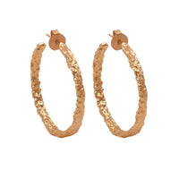 Thumbnail for Molten gold finish hoop earrings