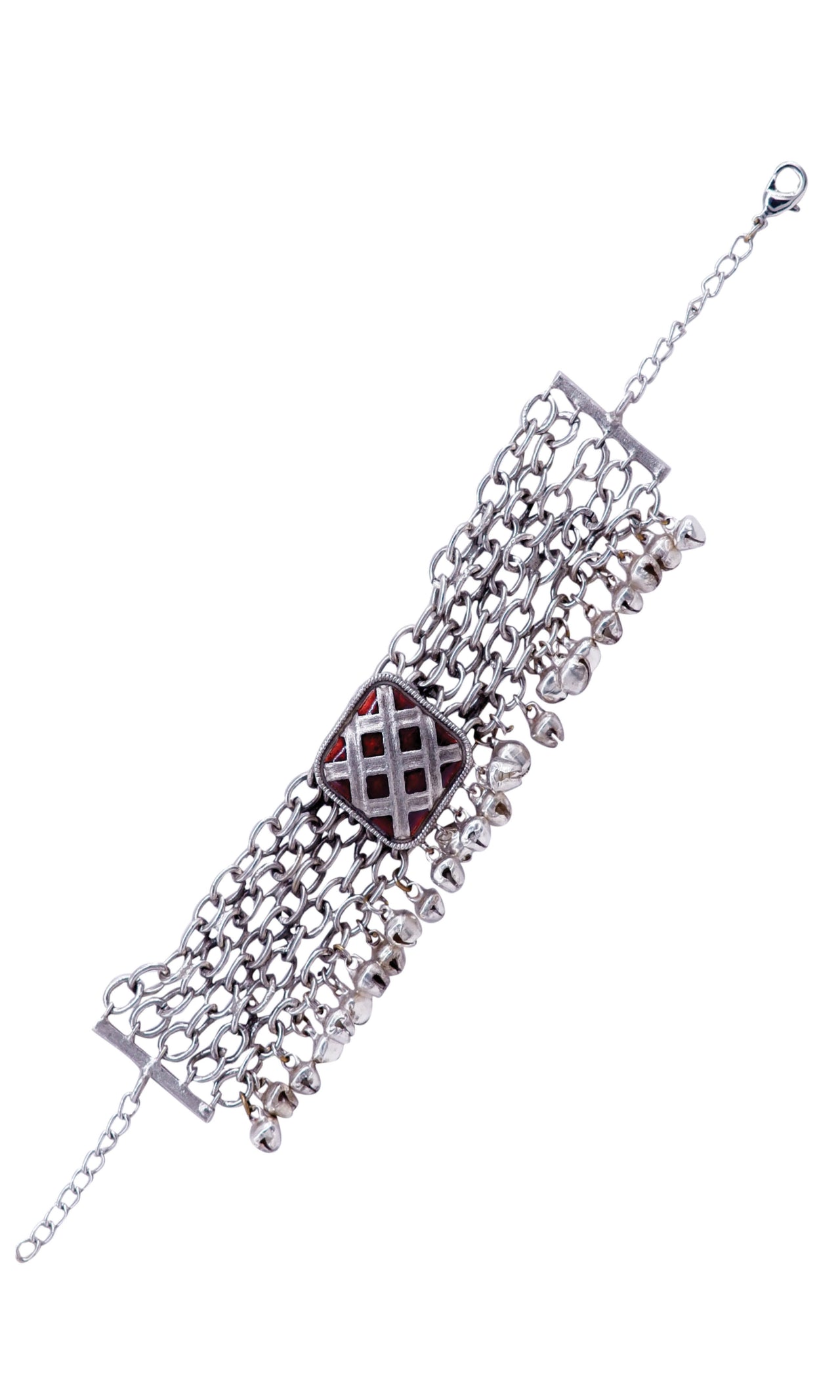 Silver chain design bracelet for women