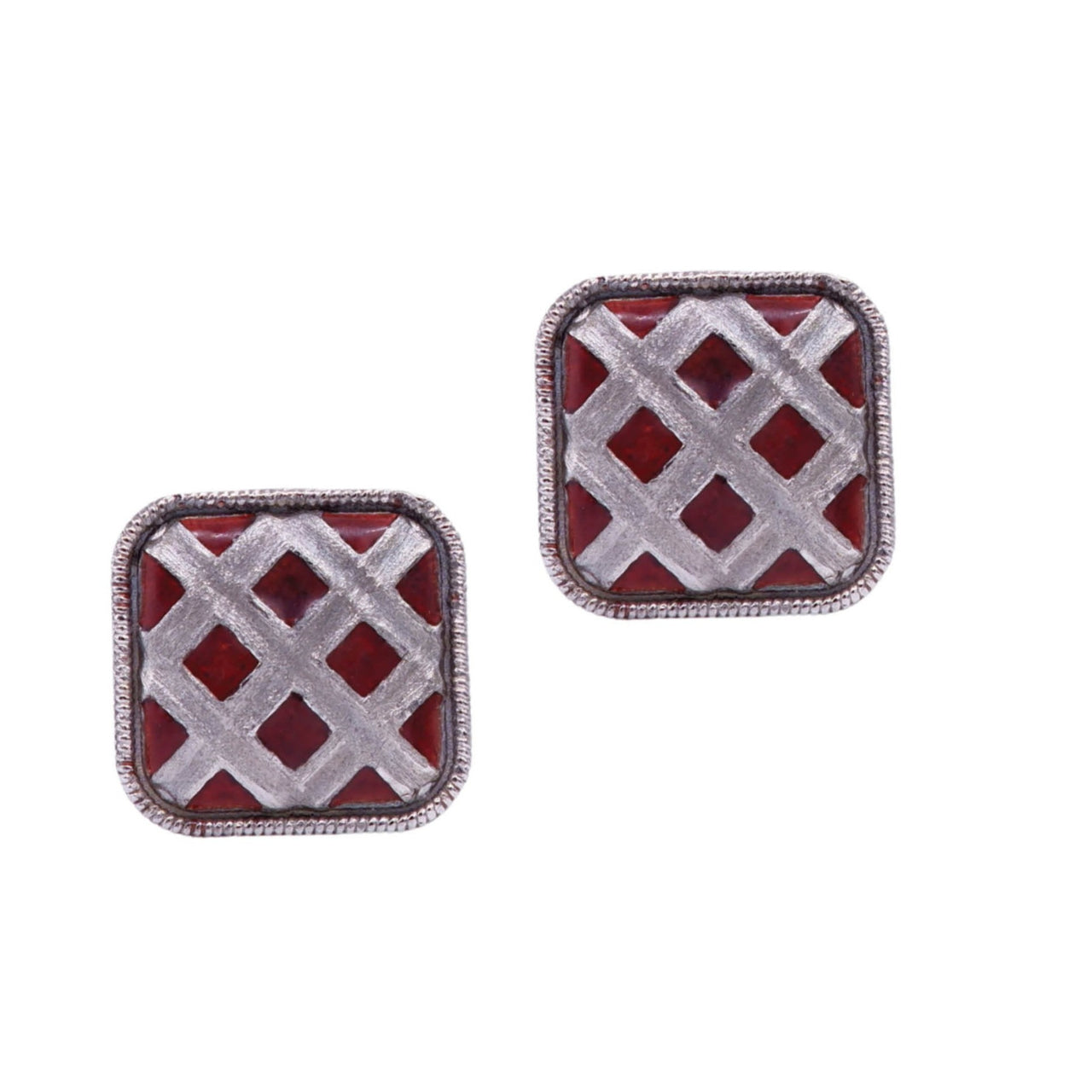 Silver plated earring with enamel coating 