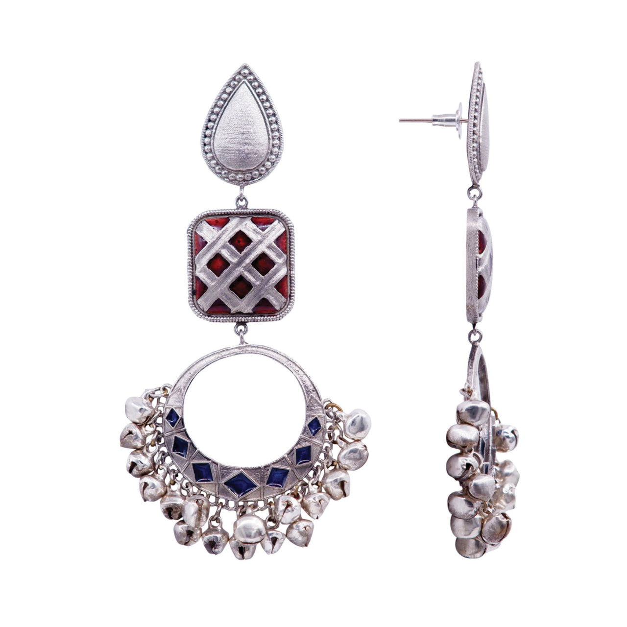 Silver long earrings - designer - Aaree collection
