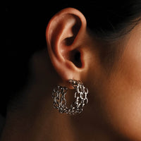 Thumbnail for minimalist silver hoop earrings
