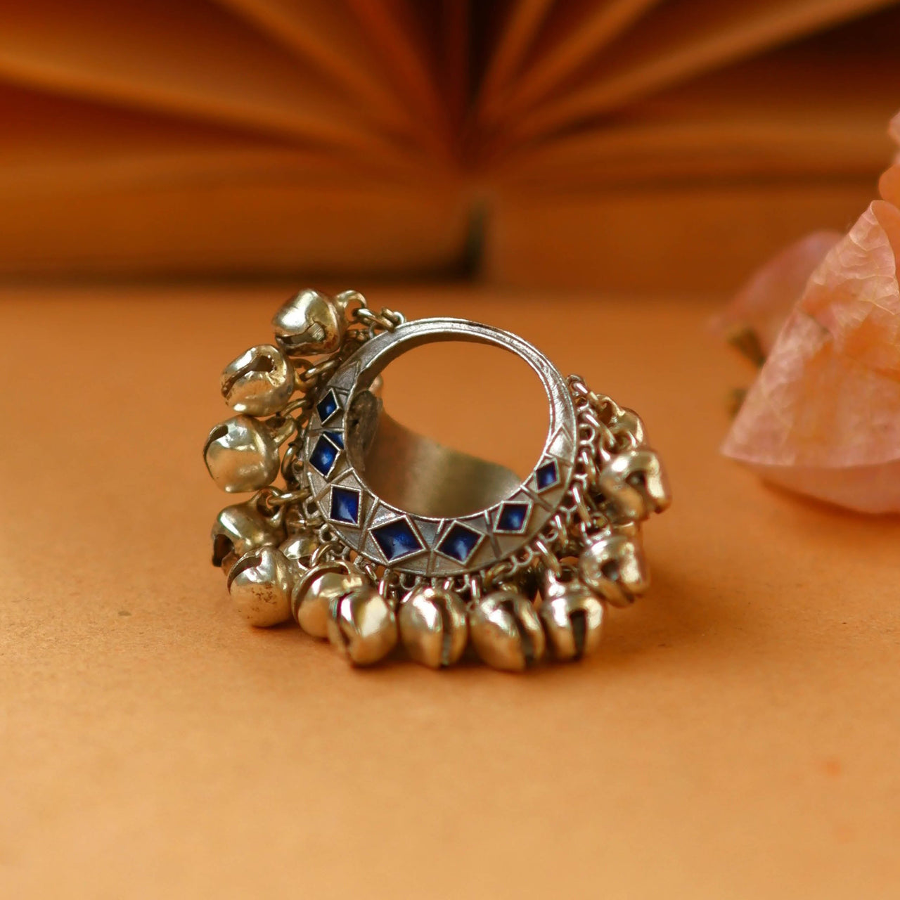 Silver and Blue Finger rings Indian Design