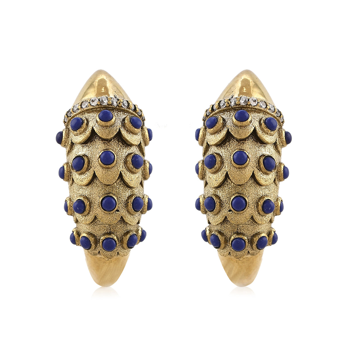  Women blue stone earrings with zircon