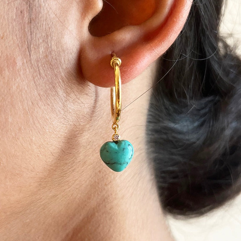 Blue turquoise stone earrings