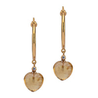 Thumbnail for heart shaped citrine crystal earrings