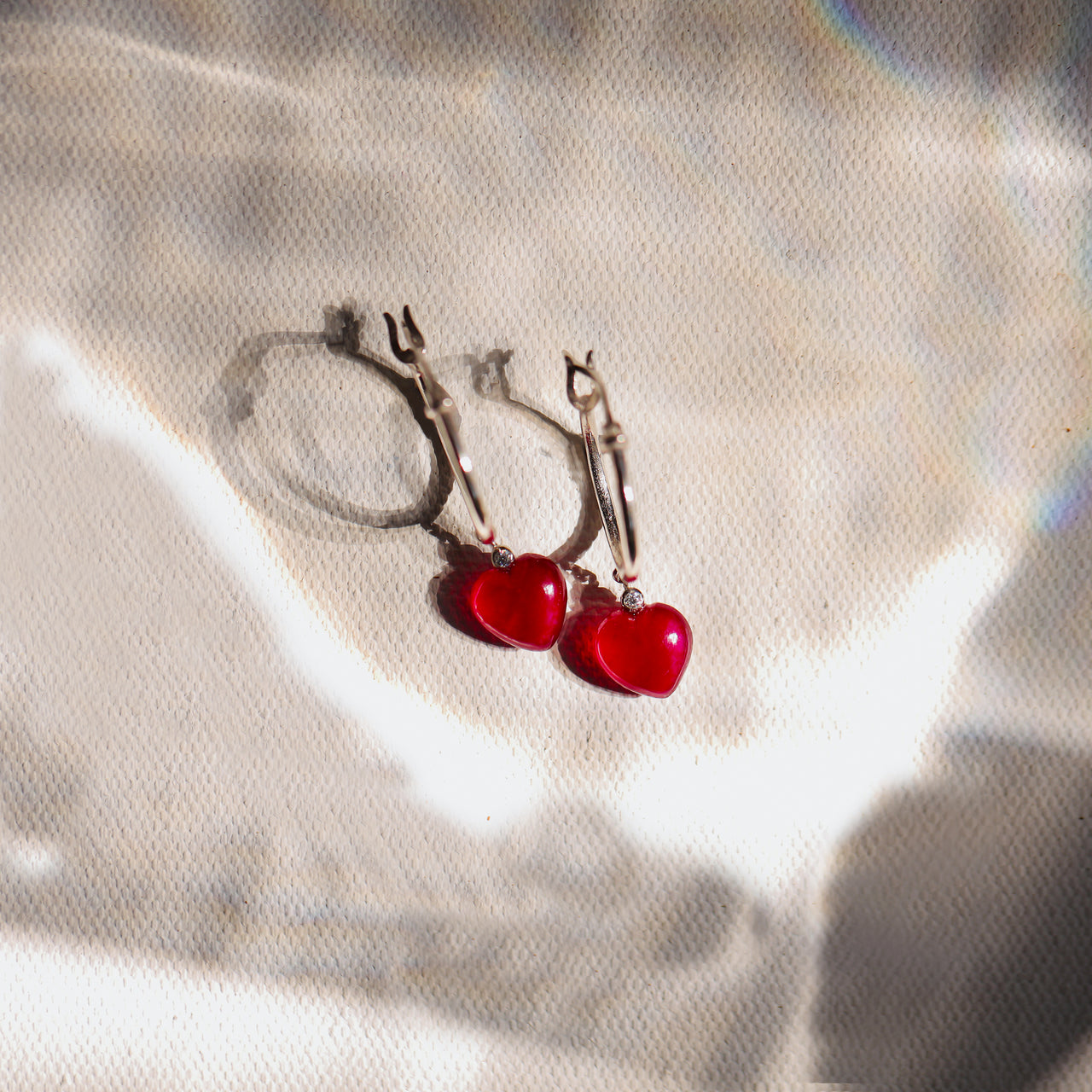 women's red earrings