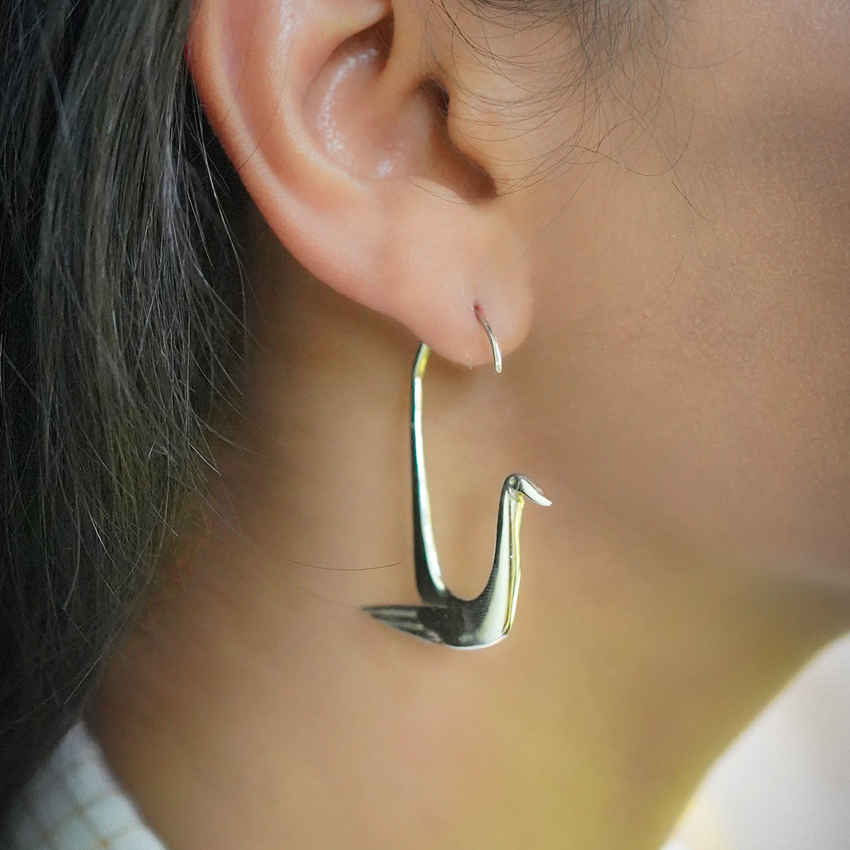 medium size sterling silver hoop earrings
