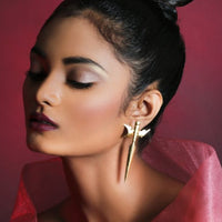 Thumbnail for Gold Long designer earrings