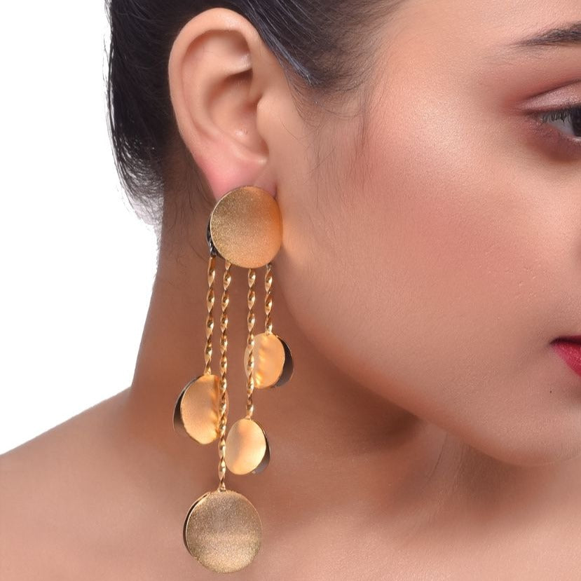 Gold plated discs earrings 