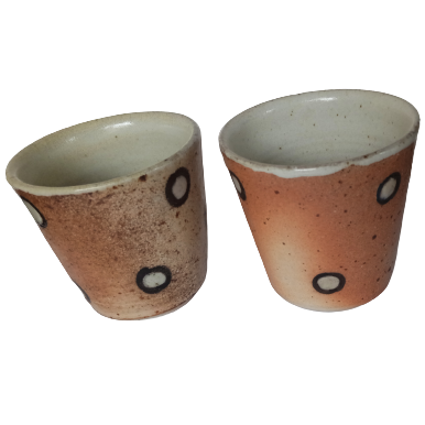 Circle patterned coffee cups