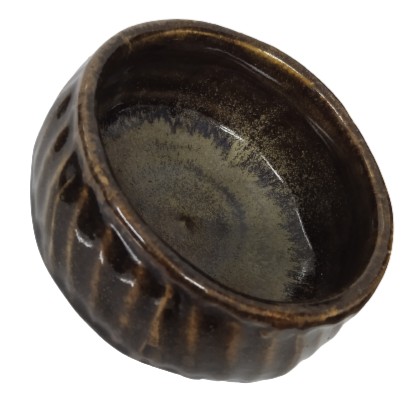 Antique Brown Stoneware Bowl