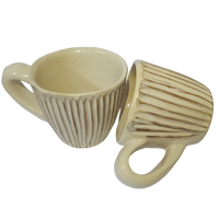 Thumbnail for Ceramic Brown Line Curved Mug - Set of 2