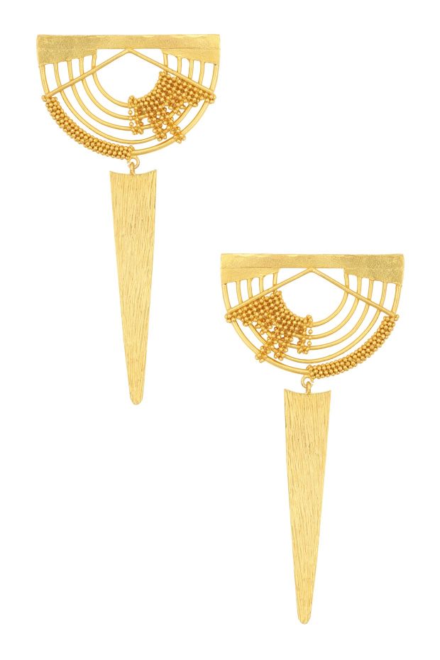  Women gold geometric dangle earrings