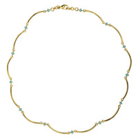 Thumbnail for  turquoise stone necklace gold plated