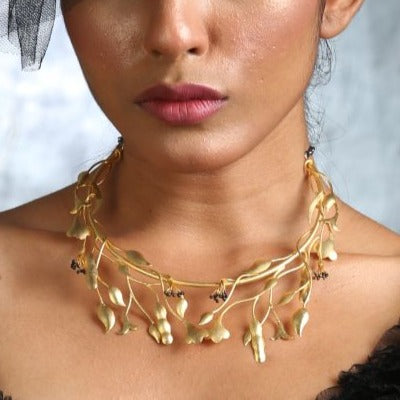 Stylish gold plated collar necklaces
