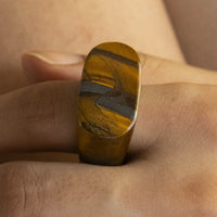 Thumbnail for Tiger eye gemstone ring with healing properties