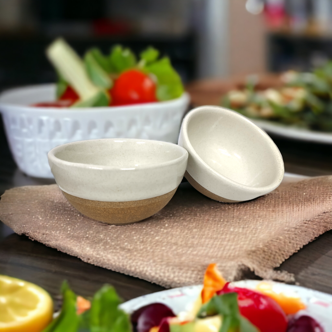 White Salad Bowl - Set of 2