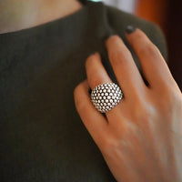 Thumbnail for Bubble Ring - Silver Broad Modern Design
