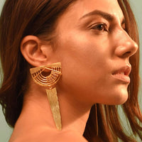 Thumbnail for gold geometric dangle earrings