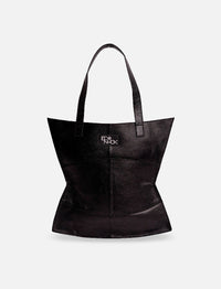 Thumbnail for Black leather tote bag for women with gold accents from Shop Meraki