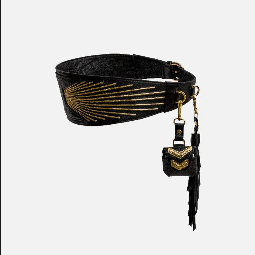  Urumi Waist Belt - Black and gold wasit belt