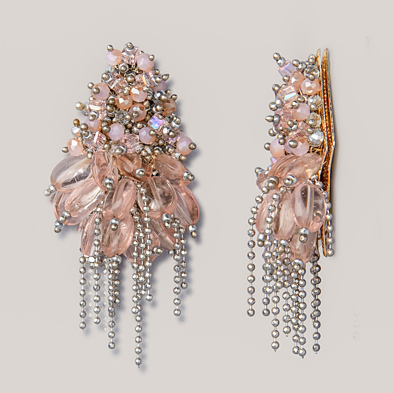 oxidised pink earrings - big pink earrings