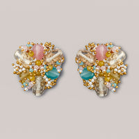 Thumbnail for DORO - Multicolour Stones And Pearls Handmade Studs - Meraki Lifestyle Store