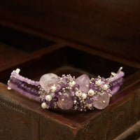 Thumbnail for DORO - Handmade Statement Bracelet With Purple Stones And Pearls - Meraki Lifestyle Store