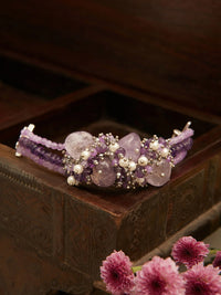 Thumbnail for DORO - Handmade Statement Bracelet With Purple Stones And Pearls - Meraki Lifestyle Store