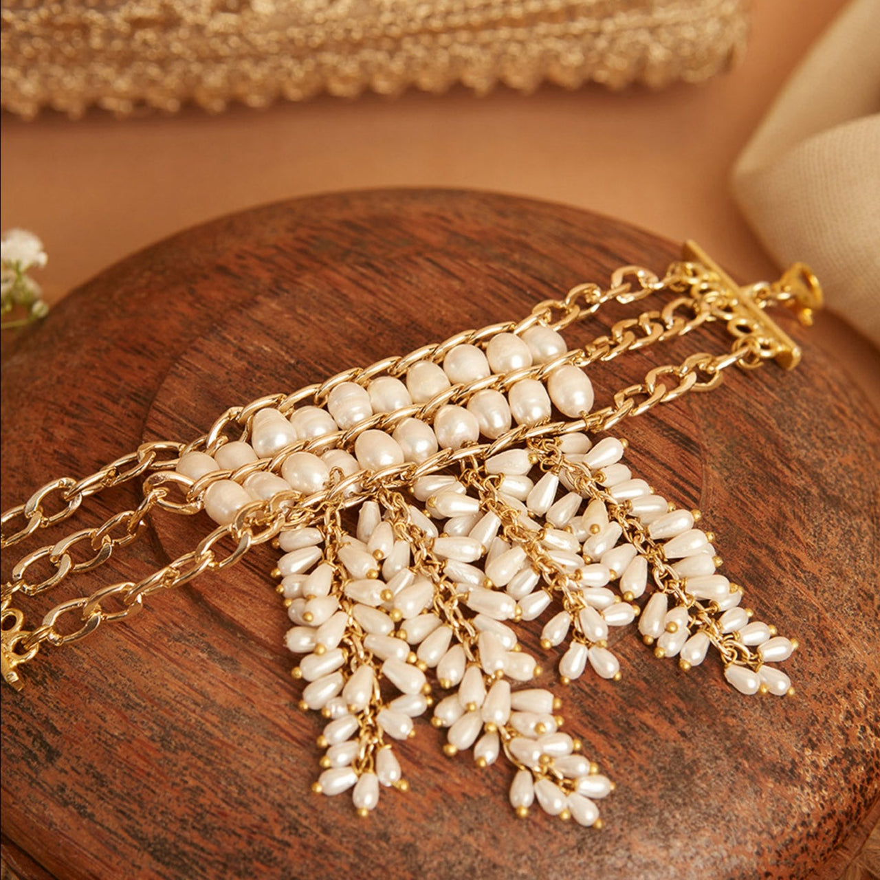 handmade bracelet with pearls