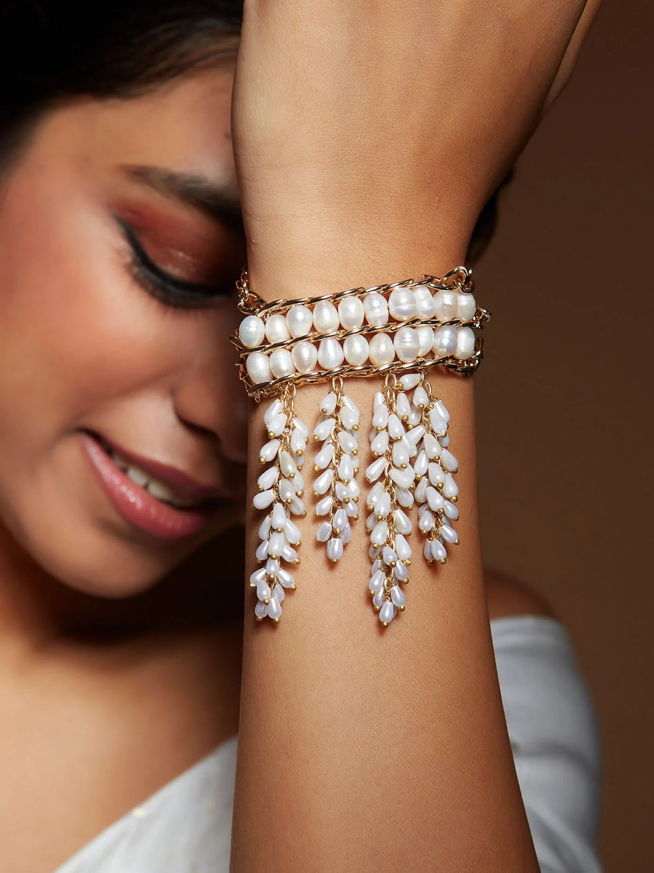 pearl bracelet designs in gold