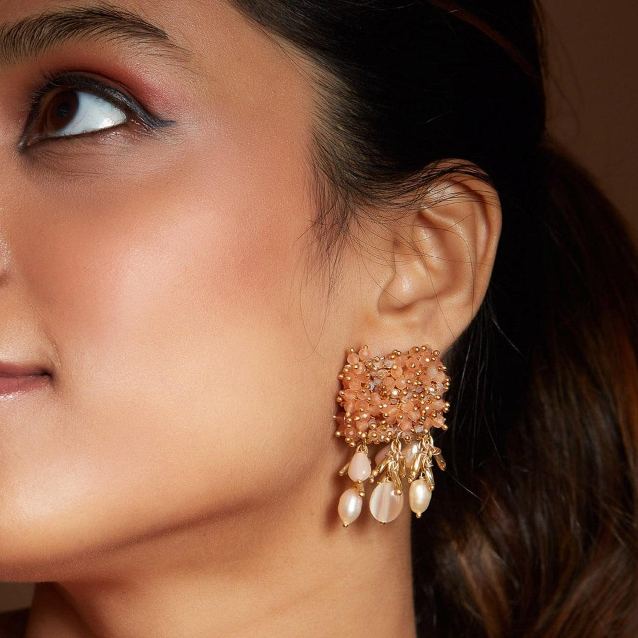gold color earrings for women