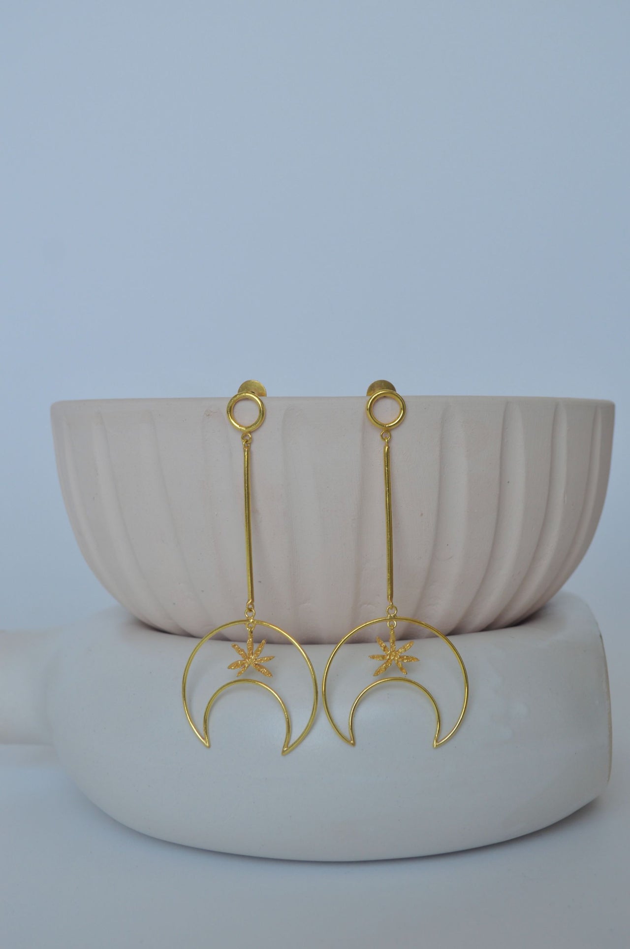 Women gold plated hanging earrings online