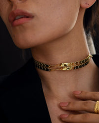Thumbnail for Women enamel choker necklace twisted statement choker