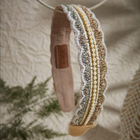 Thumbnail for Classic White & Silver Embellished Headgear with pearls