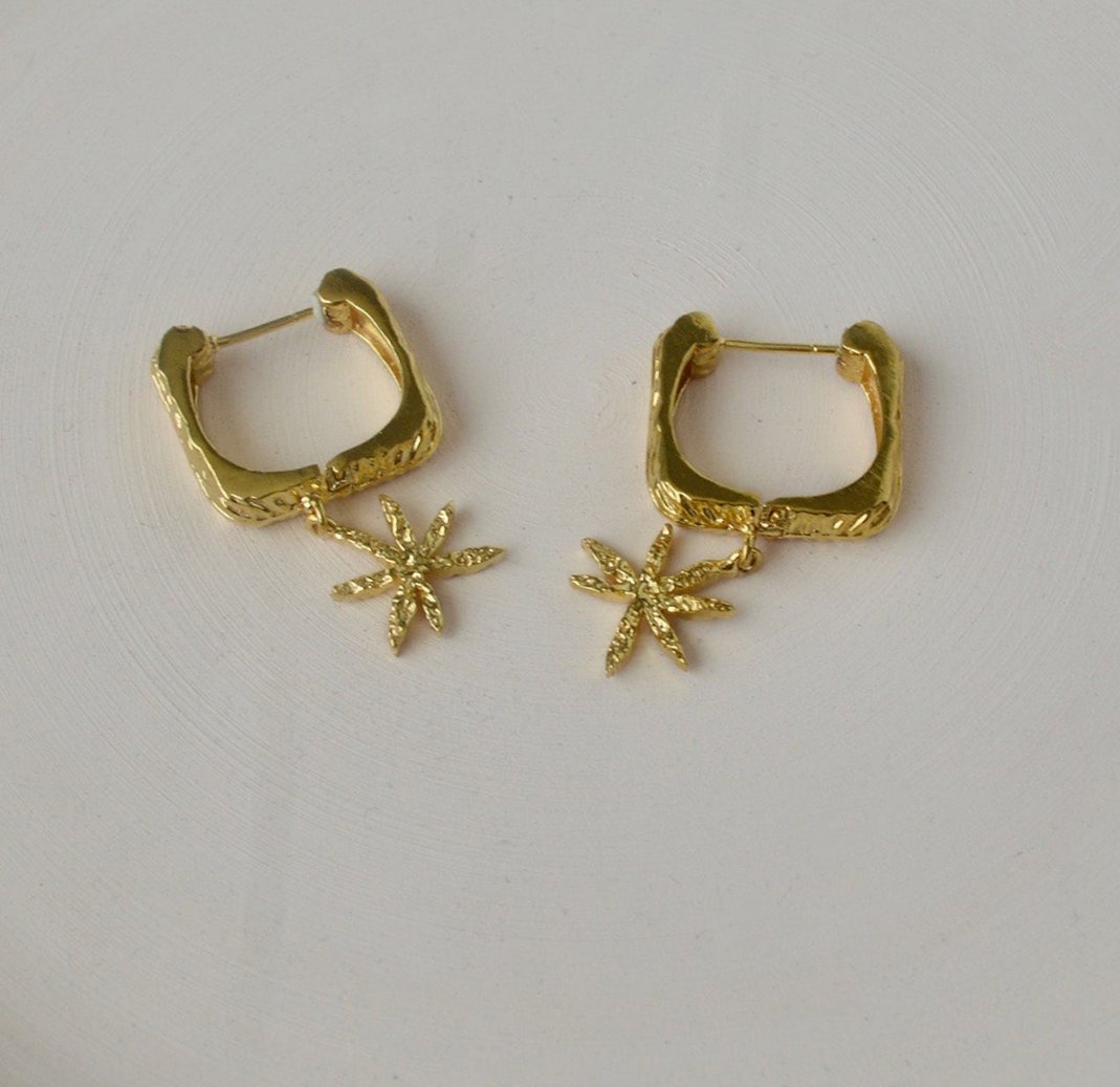 Small gold plated earrings hoops