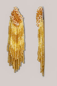 Thumbnail for DORO - The Beautiful Yellow Danglers Embellished With Unique Pearls - Meraki Lifestyle Store