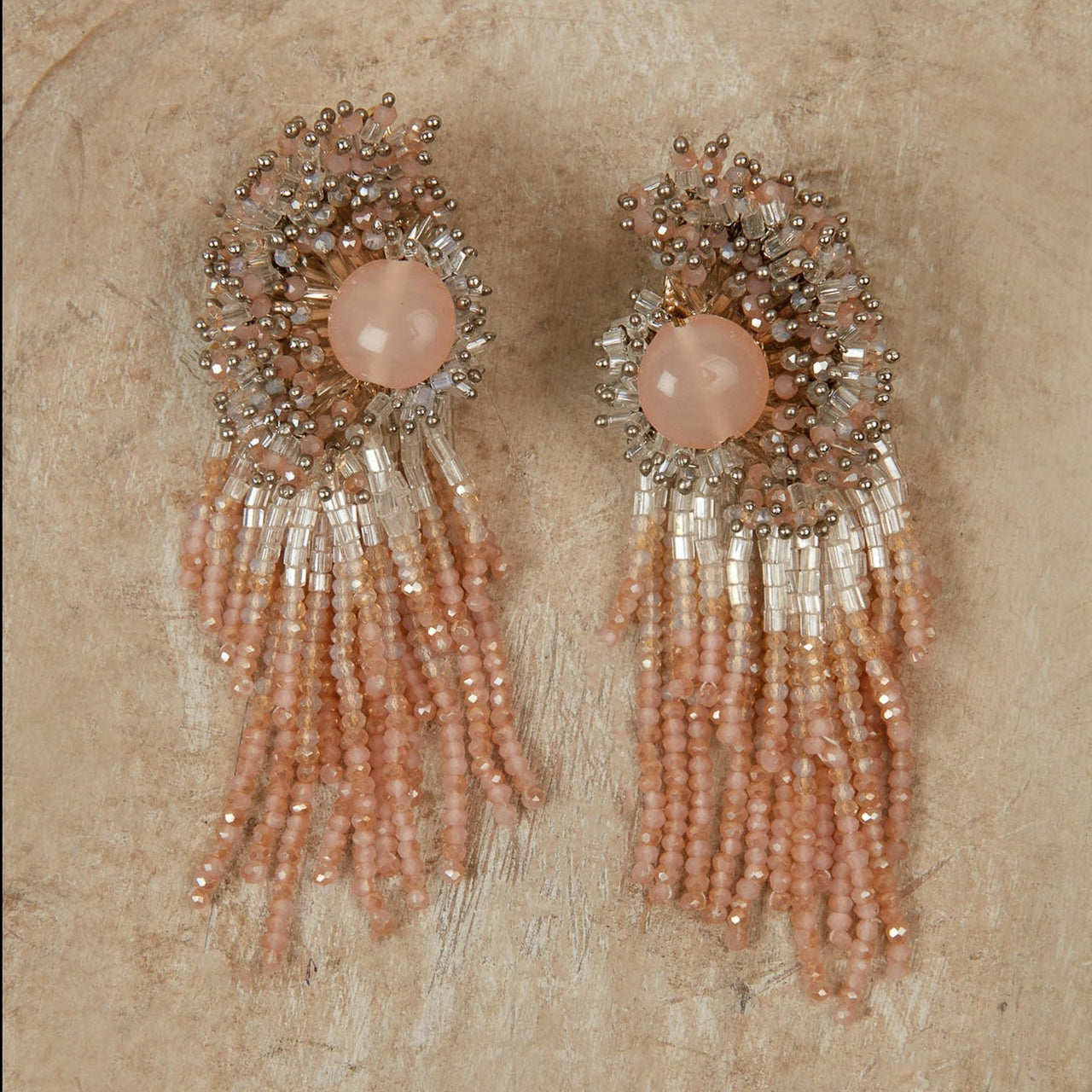 Buy Peach Pearl Earrings Online In India