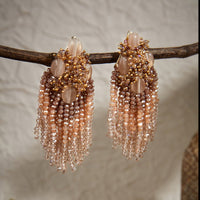 Thumbnail for gold crystal dangle earrings