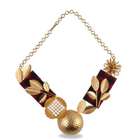 Thumbnail for women's aesthetic necklace in red & gold