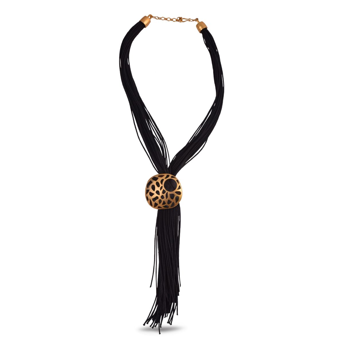 Adjustable black cord necklace