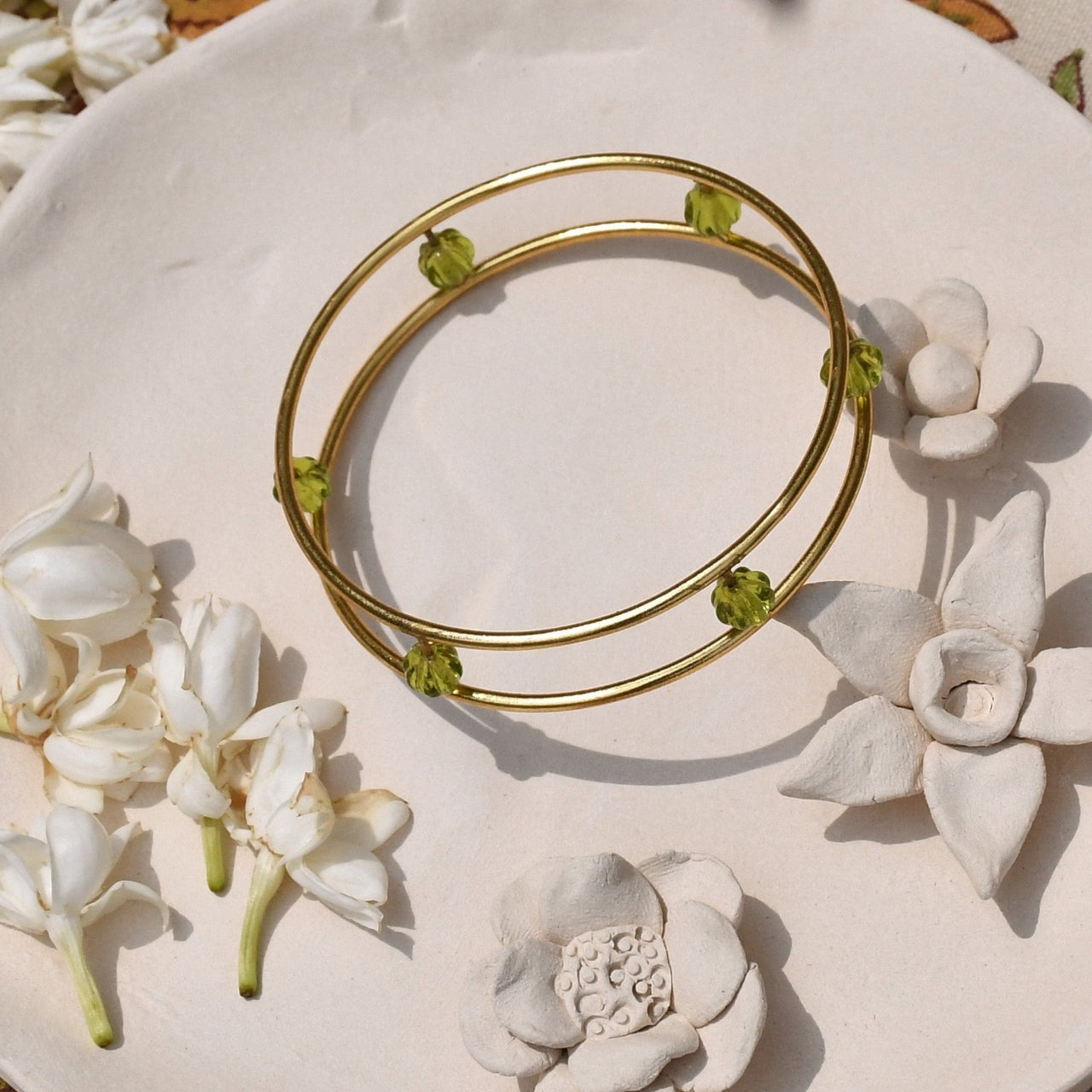 Peridot bangle bracelet gift for her