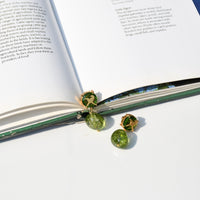 Thumbnail for gold plated green stone earrings online
