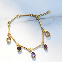 Thumbnail for gold bracelet with semi precious stones