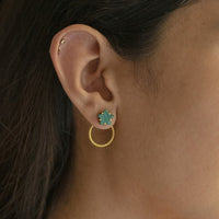 Thumbnail for Malachite Stone star studs earring for girl